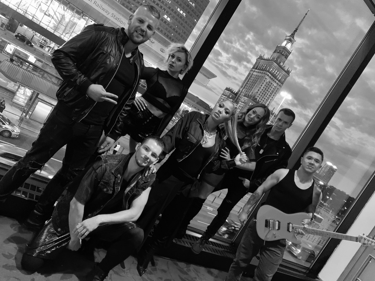 Volt and Egurrola Dance Agency dancers on stage with Patricia Kazadi